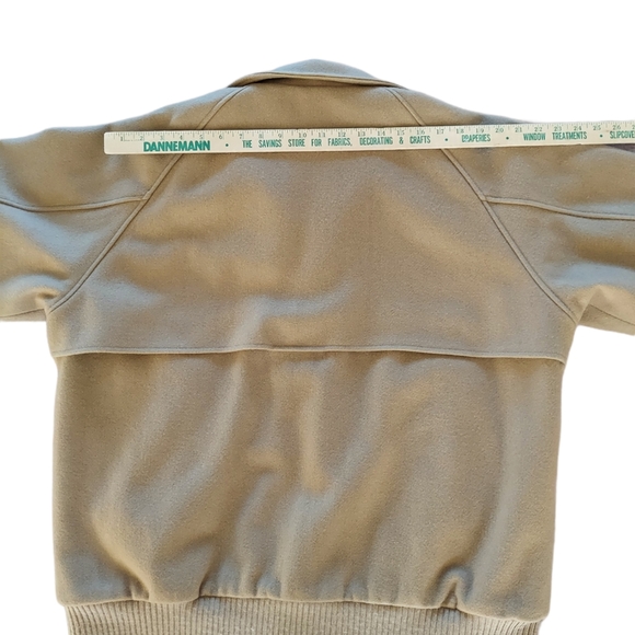 Vintage WOOLRICH Wool Coat Flight Jacket Tan Lined Large Made in USA Blouson EUC - Picture 4 of 16